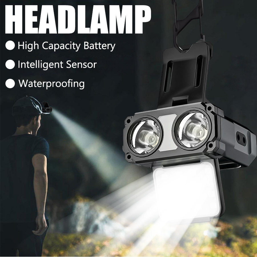 Fishing Hat - Sensörlü COB LED Far Başlığı Klipsli